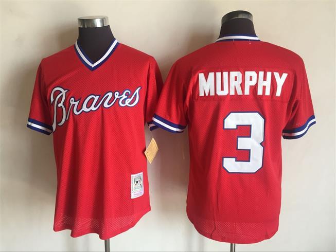2017 MLB Atlanta Braves #3 Dale Murphy Red Throwback Jerseys
